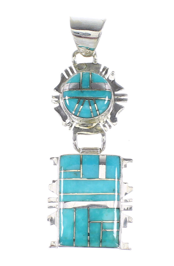Turquoise Sterling Silver Jewelry Southwestern Pendant AX95297